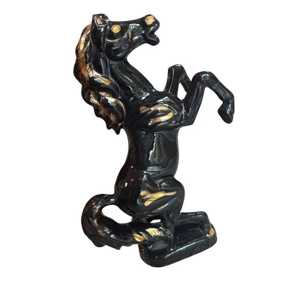 Mid Century Modern Gold Glazed Ceramic Horse.  *damaged - Picture 1 of 8